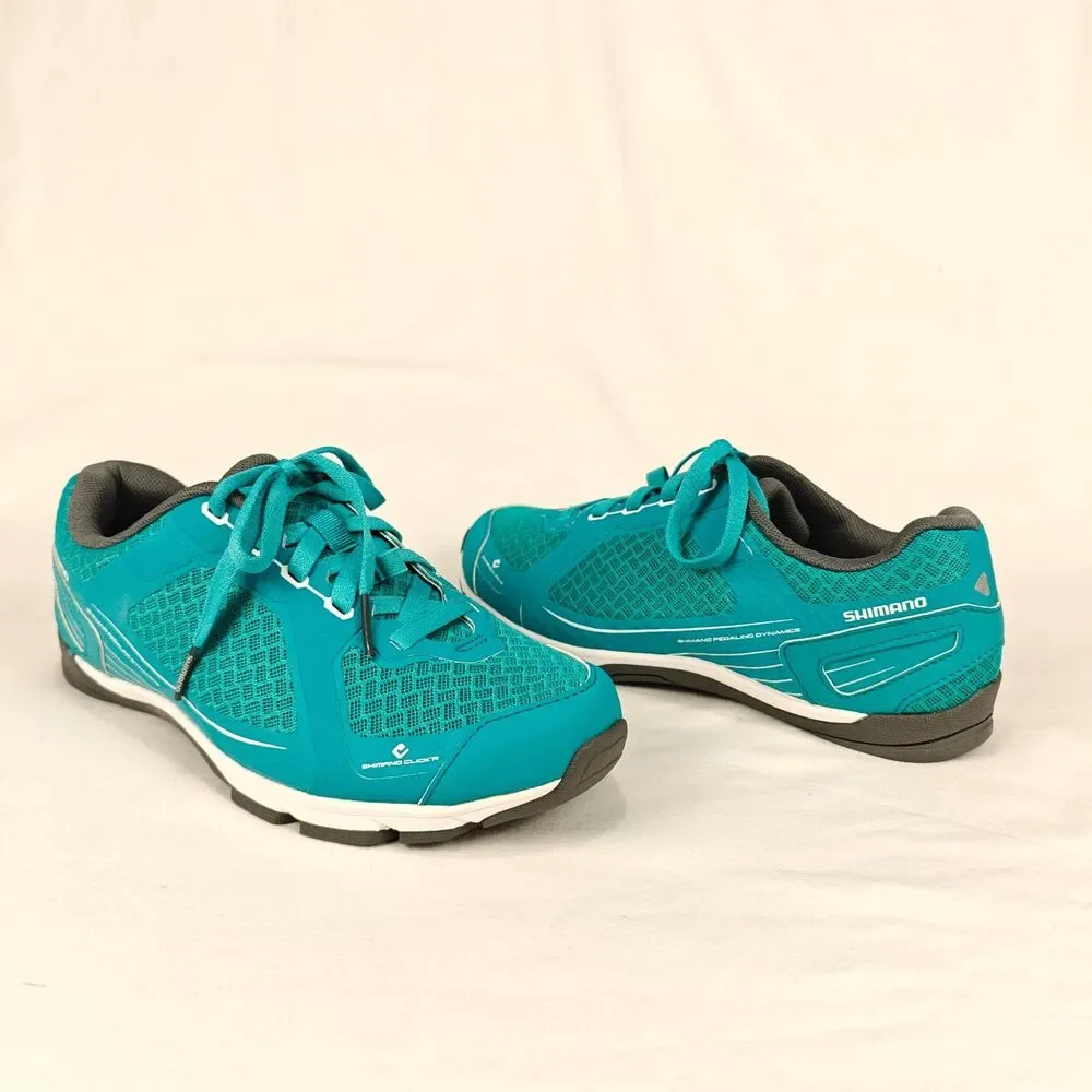 Shimano CW41 Pedaling Dynamics Teal Cycling Shoes Women’s Size 9.5 Mountain Bike - Picture 2 of 10